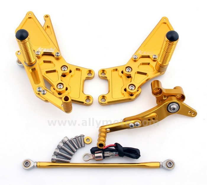 74 Rearset Rear Set Footpegs Honda Cbr 600 Rr Cbr600Rr 2007-2008 Gold@2